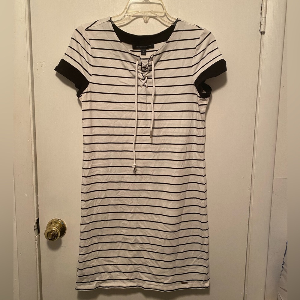 Tommy Hilfiger Blue & White Striped Nautical Dress